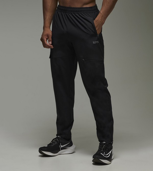 Zip Pocket Regular Fit Active Cargo Joggers