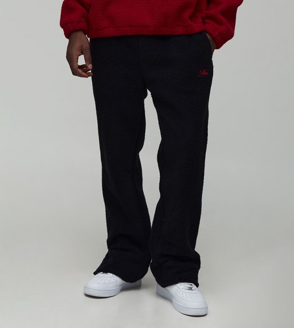 Straight Borg Script Embroidered Piping Sweatpants