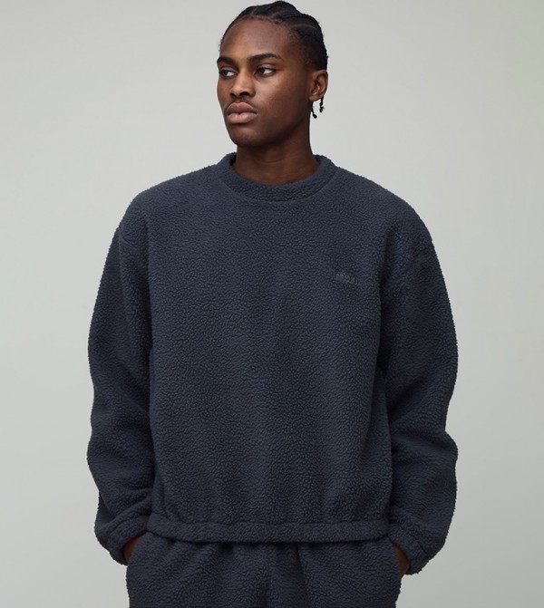 Borg Embroidered Oversized Sweatshirt