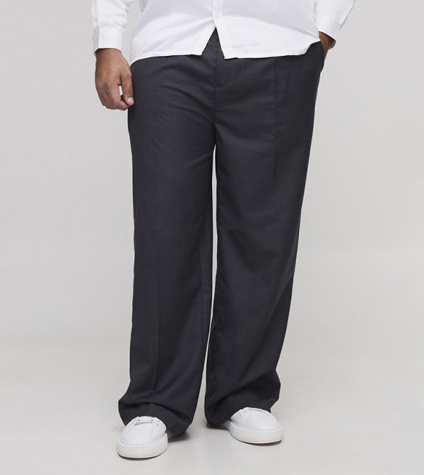 Pleated Front Wide Leg Trousers