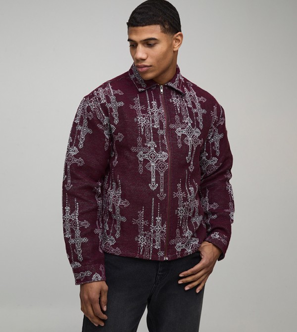 Washed Gothic Long Sleeves Oversized Shirt