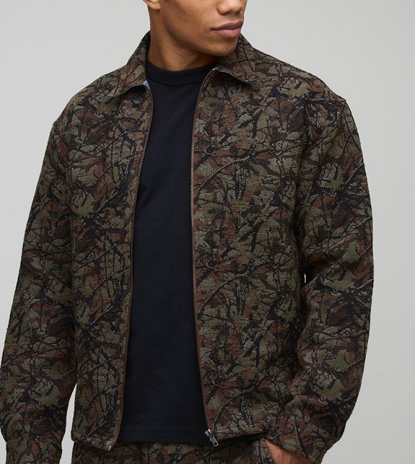 Acid Washed Camo Long Sleeves Oversized Shirt