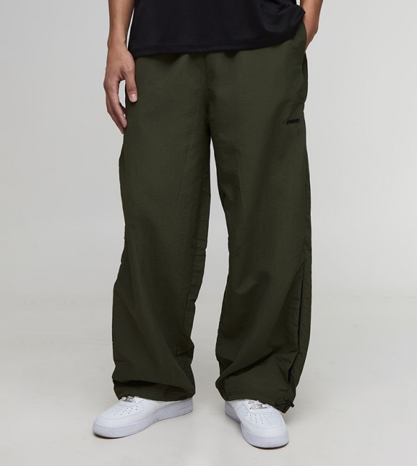Baggy Fit Contrast Gusset Nylon Trousers