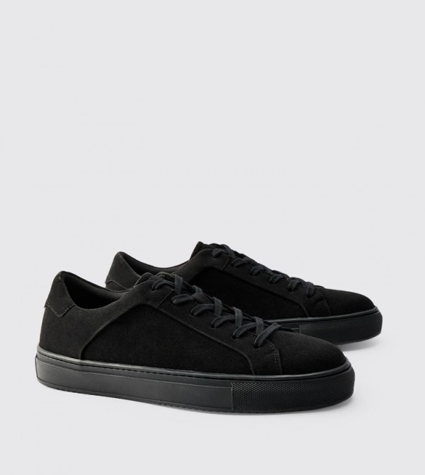 Faux Suede Lace-Up Sneakers