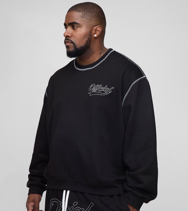 Official Contrast Stitch Oversized Sweatshirt