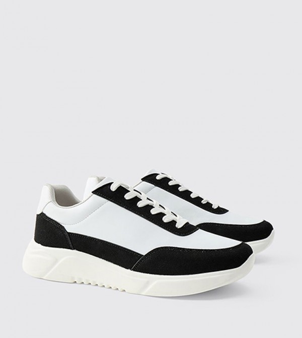 Chunky Panel Lace-Up Sneakers