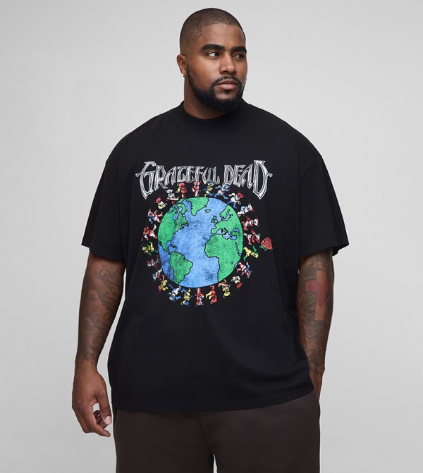 Plus & Tall Oversized Grateful Dead Print T-Shirt