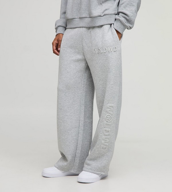 Embossed Worldwide Wide Leg Sweatpants