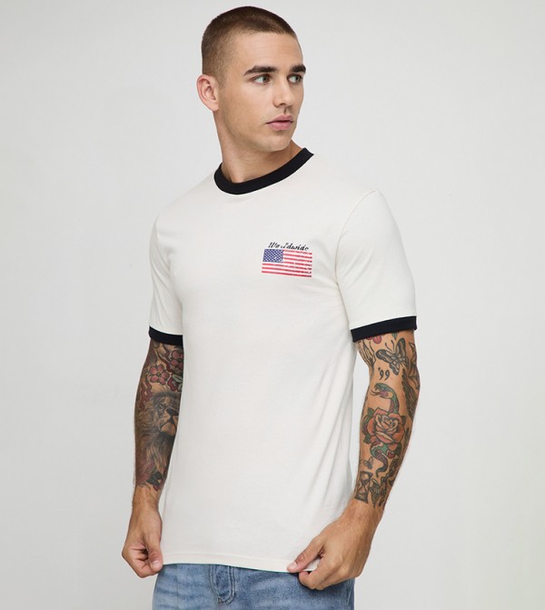 USA Print Short Sleeves Casual T-Shirt