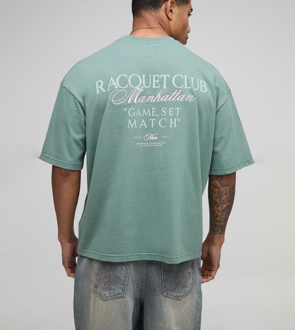 Racquet Club Embroidered Oversized T-Shirt