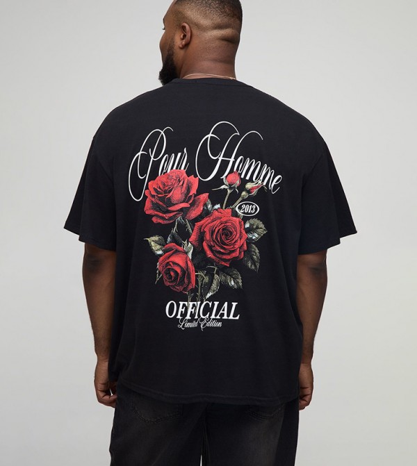 Plus & Tall Oversized Official Floral Print T-Shirt