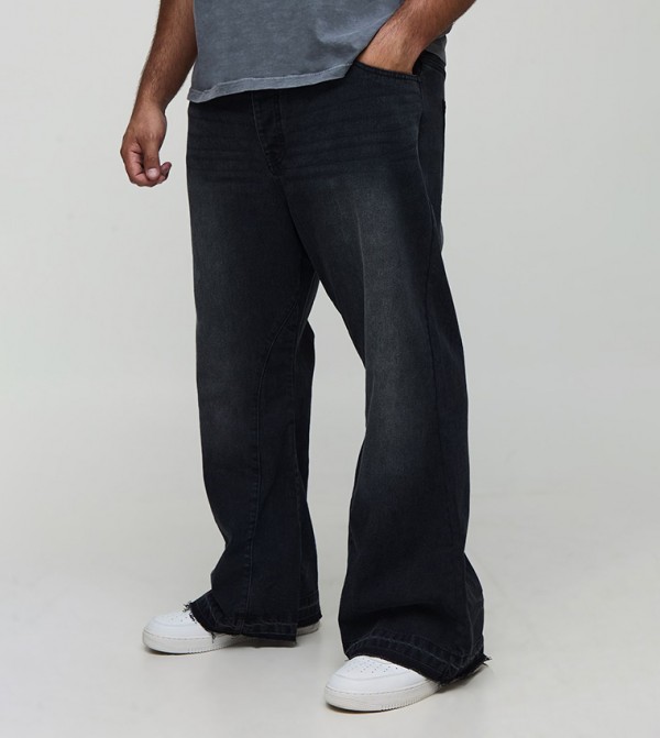 Plus & Tall Gusset Let Down Hem Flared Jeans