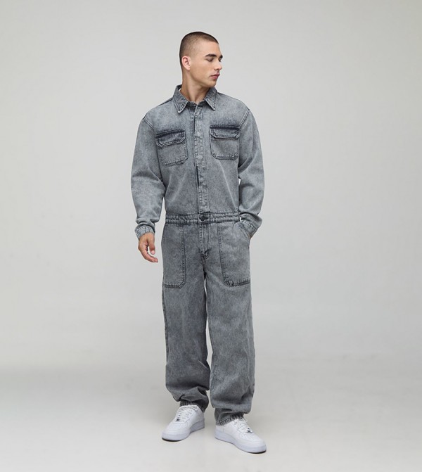 Long Sleeves Relaxed Fit Cargo Boilersuit
