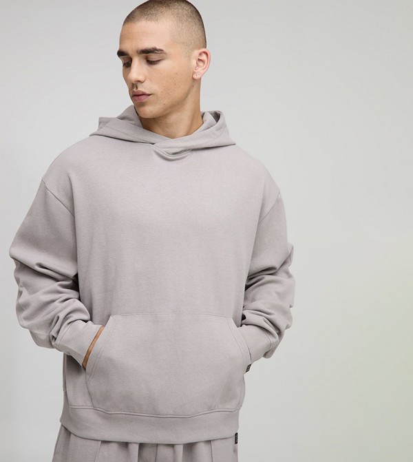 Premium Overlap Hood Interlock Oversized Hoodie