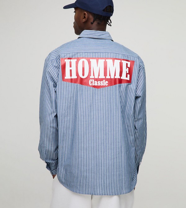 Homme Print Long Sleeves Oversized Shirt