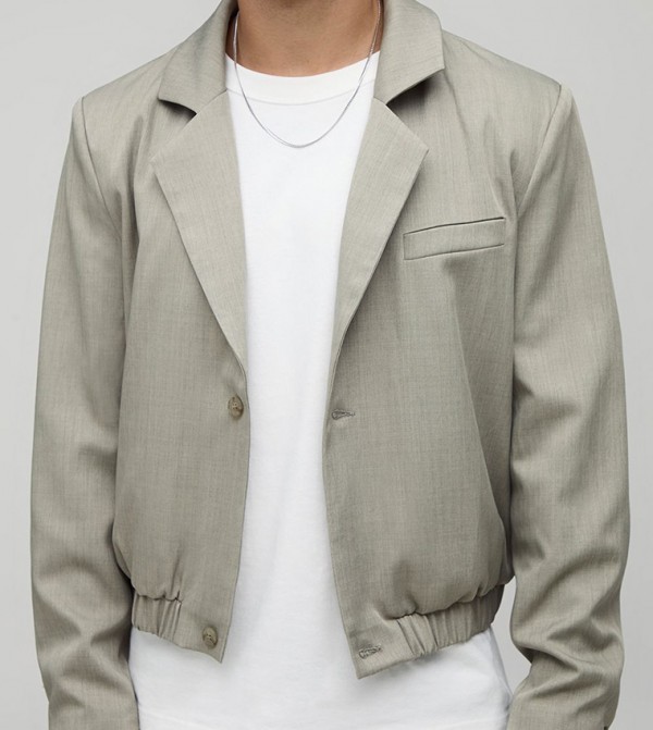 Boxy Fit Tailored Harrington Jacket