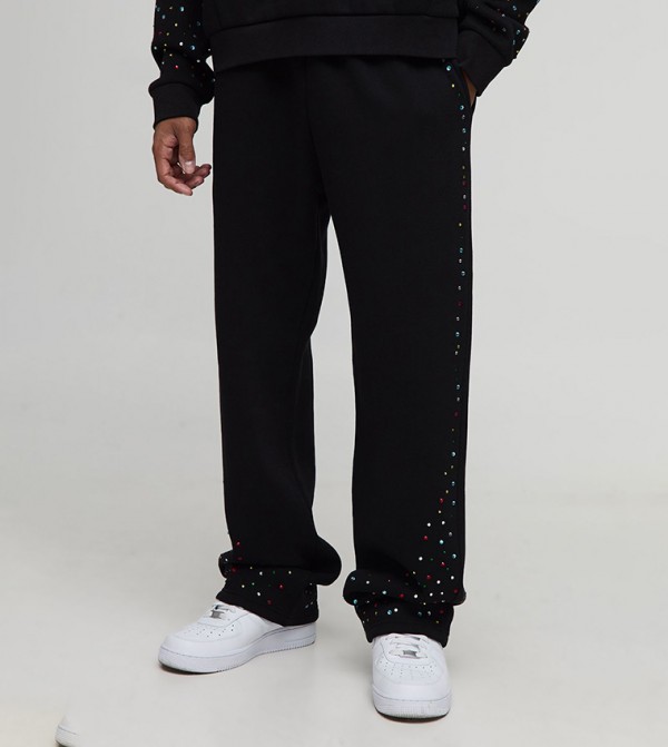 Rhinestone Relaxed Fit Sweatpants