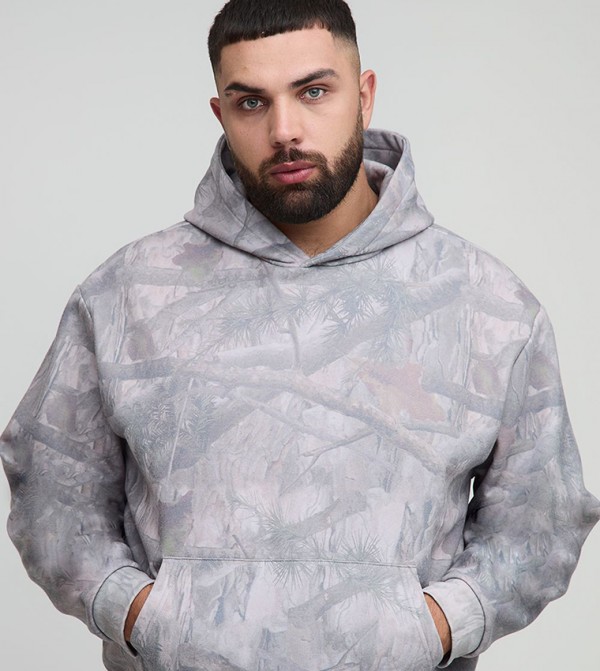 Printed Long Sleeves Oversized Hoodie
