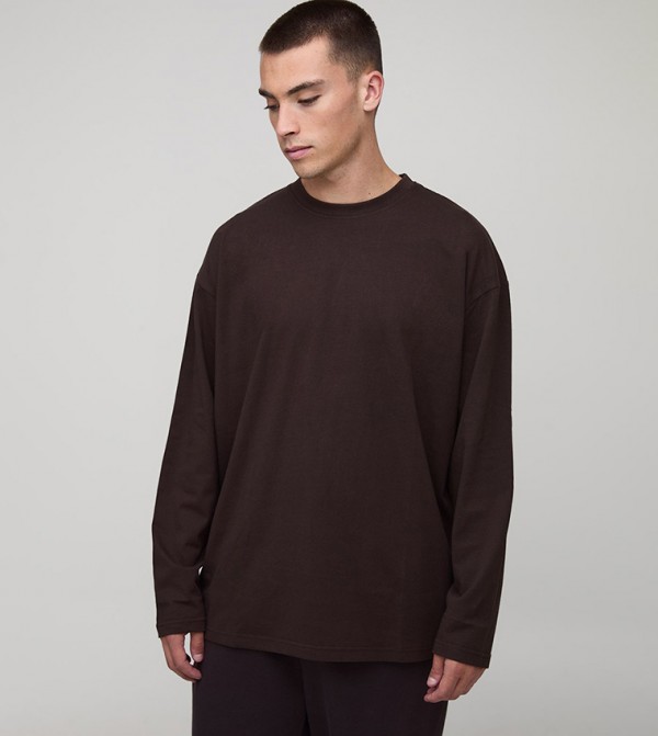 Solid Long Sleeves Oversized T-Shirt