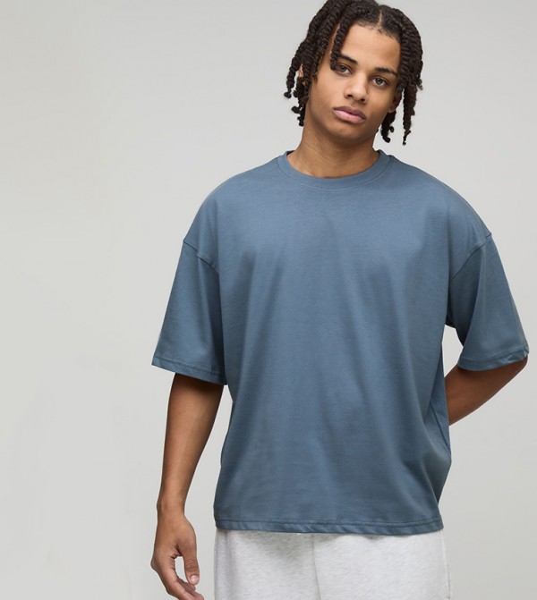 Solid Oversized Crew Neck T-Shirt