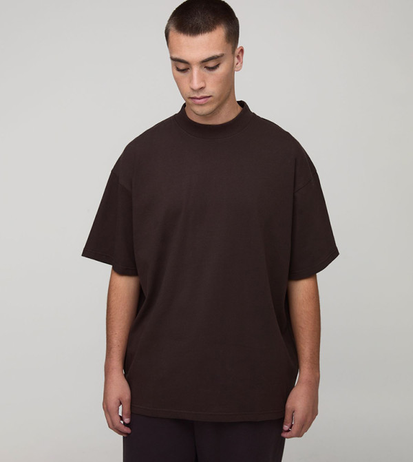 Solid Extended Neck Oversized T-Shirt