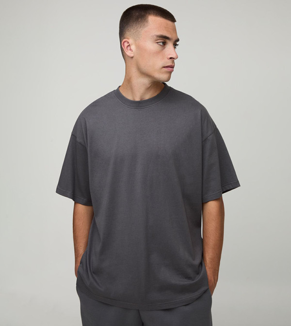 Solid Crew Neck Oversized T-Shirt