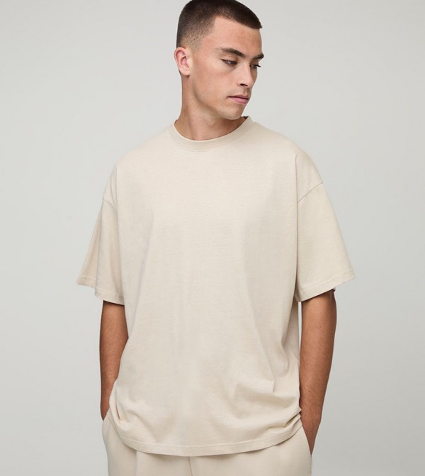 Solid Crew Neck Oversized T-Shirt