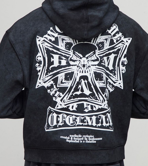 Cross Washed Oversized Hoodie