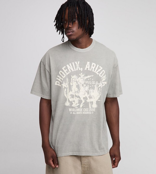 Tall Phoenix Arizona Western Print Oversized T-Shirt