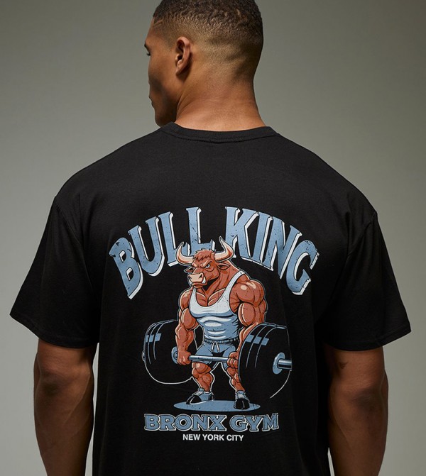 Bulking Print Short Sleeves Oversized T-Shirt