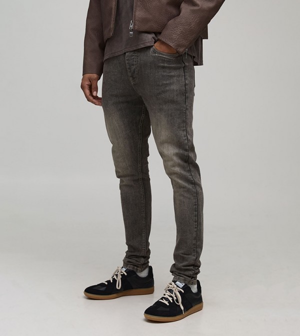 Washed Stretch Stacked Skinny Fit Jeans