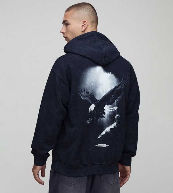 هودي اوفرسايز بطبعة 