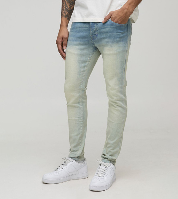 Washed Stretch Skinny Fit Jeans