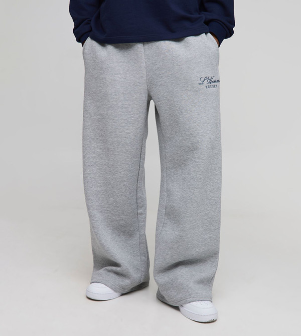 Embroidered Homme Wide Leg Sweatpants