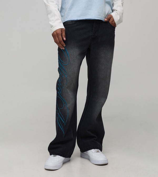 Official Embroidered Flared Jeans