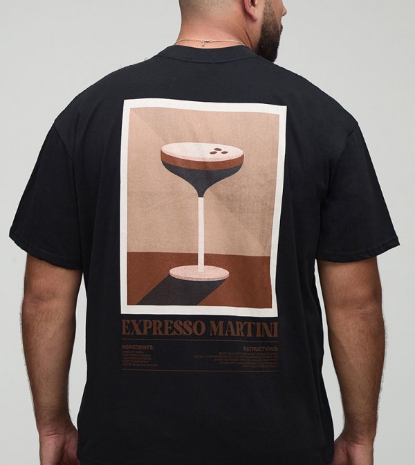 Plus & Tall Oversized Espresso Martini Printed T-Shirt