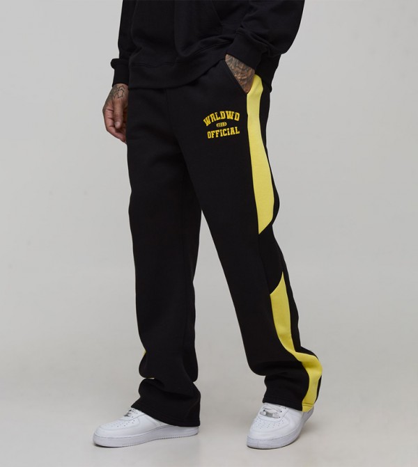 Plus & Tall Printed Straight Fit Contrast Panel Sweatpants