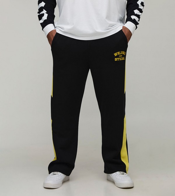 Official Print Panel Straight Fit Sweatpants