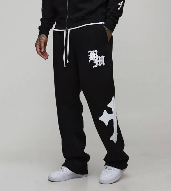 Tall Baggy Gothic BM Cross Print Sweatpants
