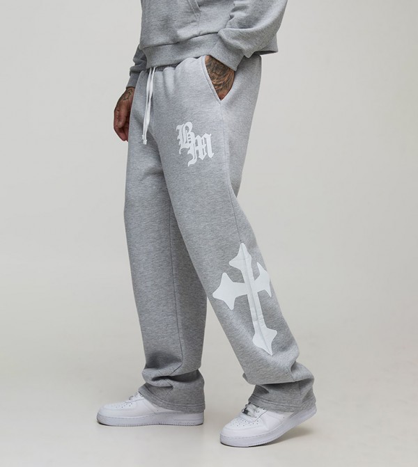 Tall Baggy Gothic BM Cross Print Sweatpants