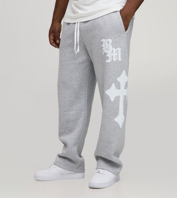 Plus & Tall Printed Baggy Fit Gothic Joggers