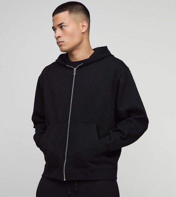 جاكيت اوفرسايز بسحاب كامل وهودي 