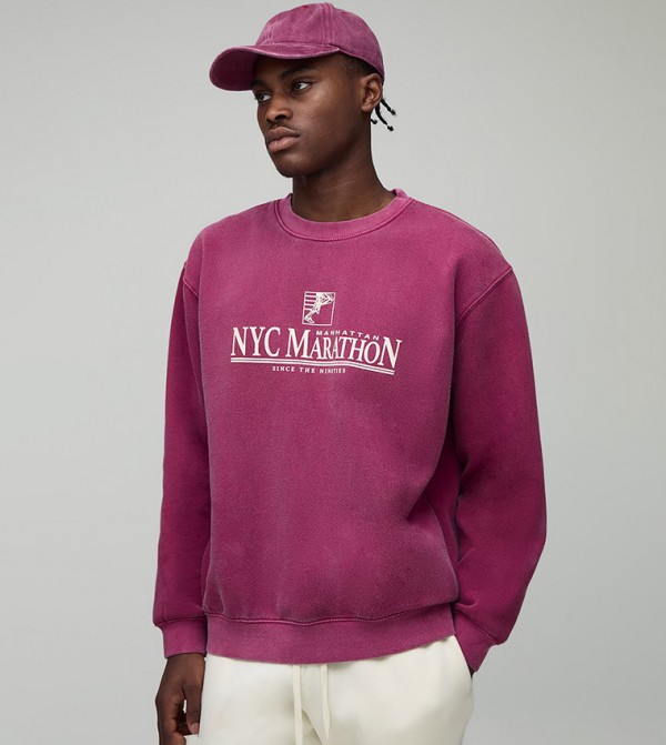 NYC Marathon Leisure Washed Oversized Sweatshirt