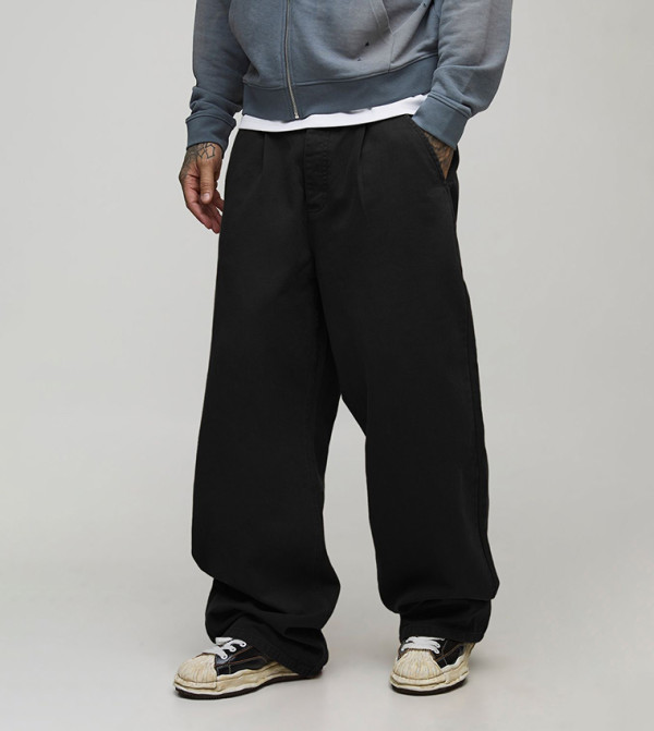 Tall Half & Half Waistband Washed Twill Trousers
