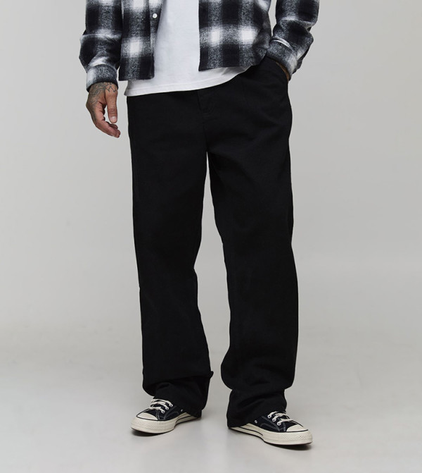 Tall Relaxed Fit Washed Straight Fit Twill Trousers