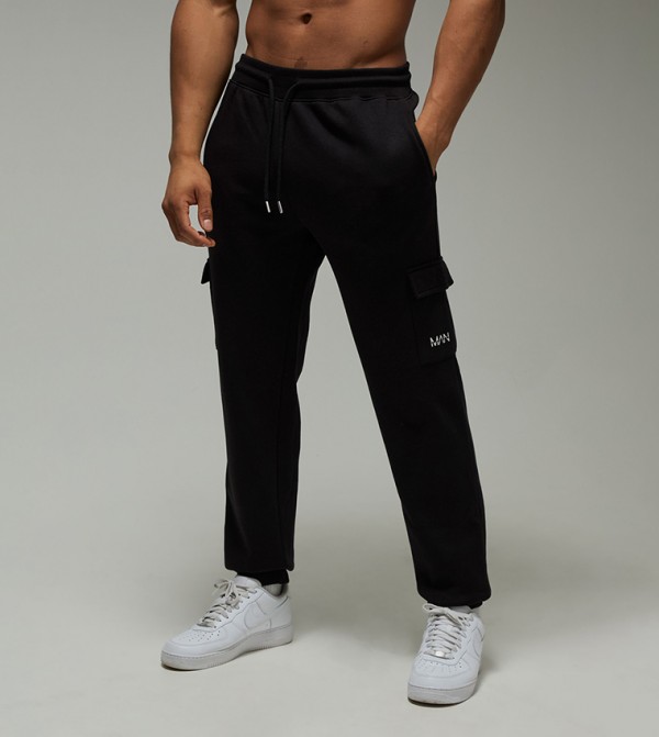 Drawstring Waist Regular Fit Cargo Joggers