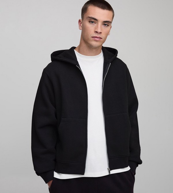 جاكيت بوكسي بسحاب وهودي