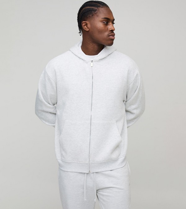 Zip Through Oversized Hooded Jacket