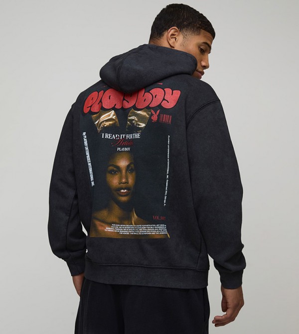 Playboy License Printed Oversized Hoodie