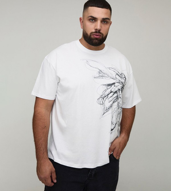 Plus & Tall Oversized Superman License Print T-Shirt